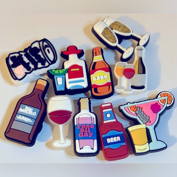 Jibbitz Accessories - 10 Alcohol Drink Croc Charms Jibbitz Shoe Charm Disney Croc Charms